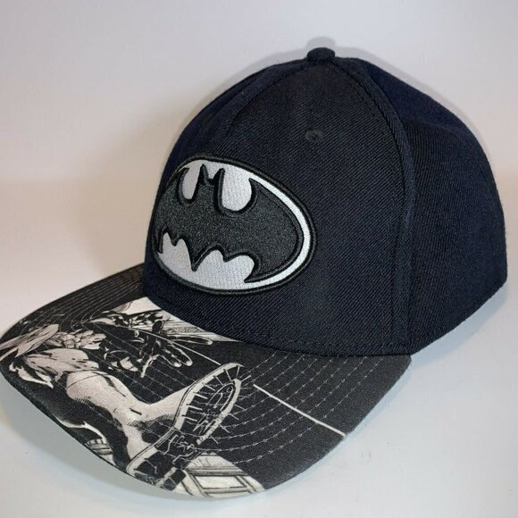 Batman Caped Crusader Snapback Hat/Cap Black One Size Fits Most - Picture 2 of 8